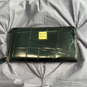 Dooney & Bourke Black Croc-Embossed Wallet